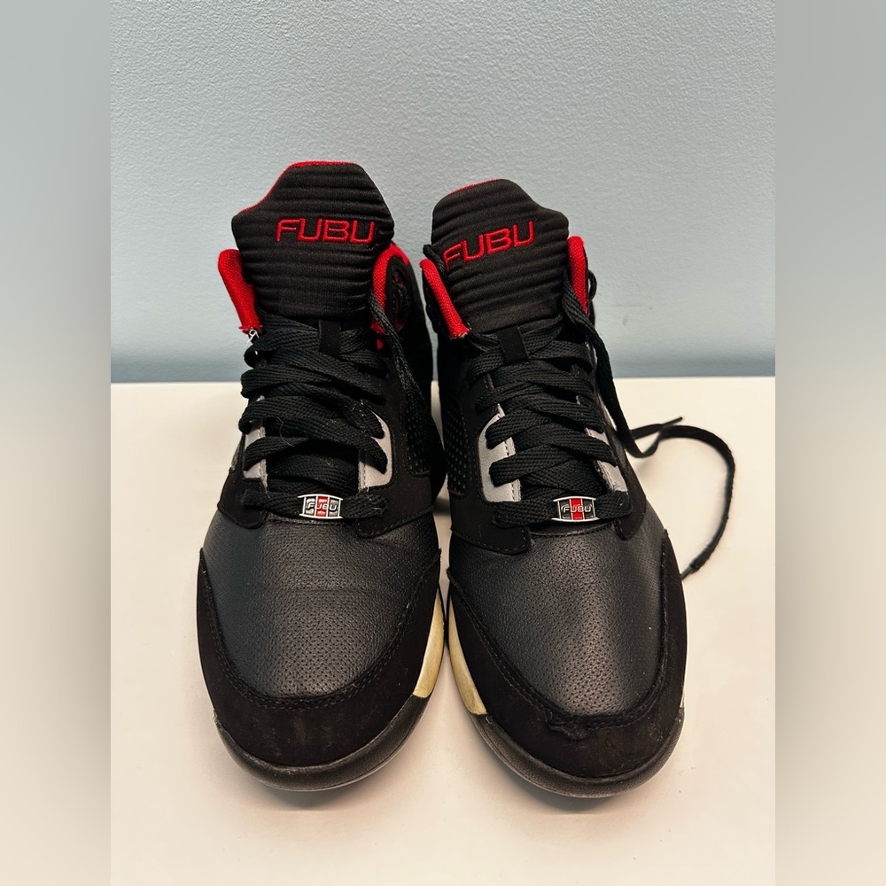 Fubu Mens Zone High-Top Black Red Lace Up Size 9 Basketball Shoes WM36121868